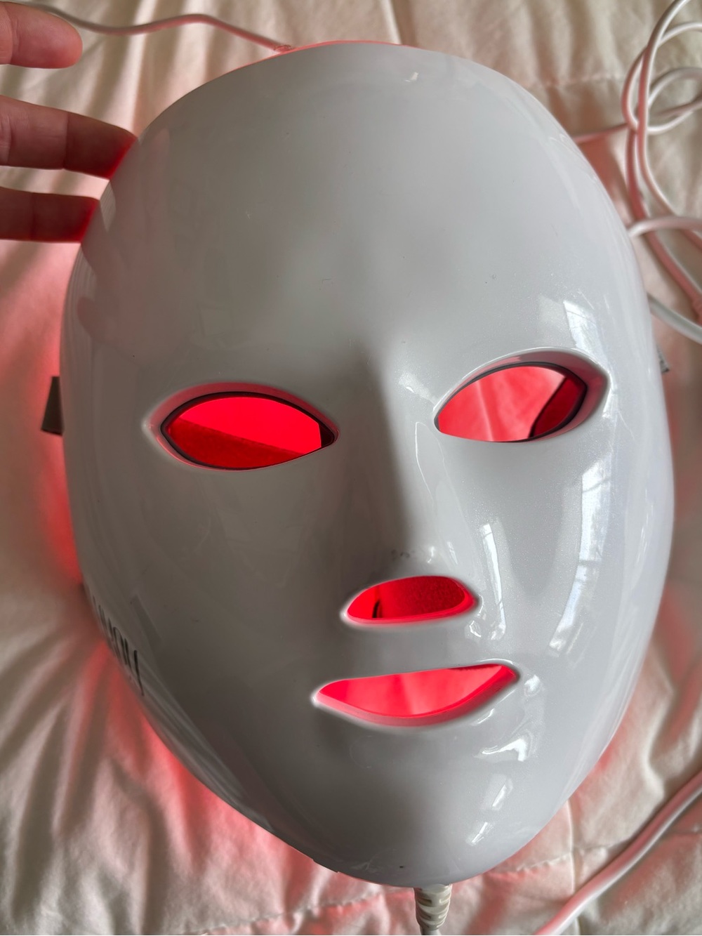 Hands-Free White LED Red Light Therapy Mask for Women - Glow Boost